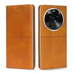 For OPPO Find X6 Pro 5G Cow Texture Magnetic Horizontal Flip Leather Phone Case(Light Brown)