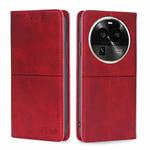 For OPPO Find X6 Pro 5G Cow Texture Magnetic Horizontal Flip Leather Phone Case(Red)