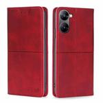 For Realme V30 5G / V30t Cow Texture Magnetic Horizontal Flip Leather Phone Case(Red)