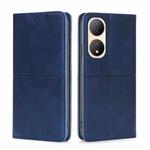 For vivo Y100 5G Cow Texture Magnetic Horizontal Flip Leather Phone Case(Blue)