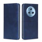 For Honor Magic5 Cow Texture Magnetic Horizontal Flip Leather Phone Case(Blue)