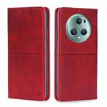 For Honor Magic5 Pro Cow Texture Magnetic Horizontal Flip Leather Phone Case(Red)