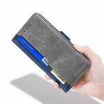 For Tecno Pova 4 Pro Contrast Color Side Buckle Leather Phone Case(Blue + Grey)