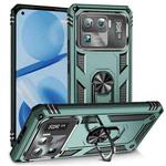 For Xiaomi Mi 11 Ultra Shockproof TPU + PC Phone Case with Holder(Dark Green)