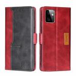 For Motorola Moto G Power 2023 Contrast Color Side Buckle Leather Phone Case(Red + Black)