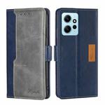 For Xiaomi Redmi Note 12 4G Global Contrast Color Side Buckle Leather Phone Case(Blue + Grey)