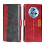 For Honor Magic5 Contrast Color Side Buckle Leather Phone Case(Red + Black)