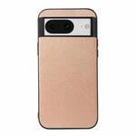 For Google Pixel 8 Wood Texture PU Phone Case(Gold)