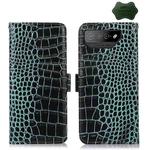 For Asus ROG Phone 7 Crocodile Top Layer Cowhide Leather Phone Case(Green)