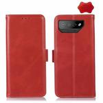 For Asus ROG Phone 7 Crazy Horse Top Layer Cowhide Leather Phone Case(Red)