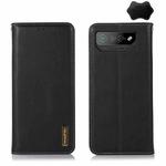 For Asus ROG Phone 7 KHAZNEH Nappa Top Layer Cowhide Leather Phone Case(Black)