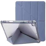 Clear Acrylic Deformation Leather Tablet Case For iPad 10.2 2019 / 10.2 2020 / 10.2 2021 / Pro 10.5 2017 / Air 10.5 2019(Lavender Purple)