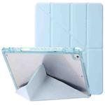 Clear Acrylic Deformation Leather Tablet Case For iPad 10.2 2019 / 10.2 2020 / 10.2 2021 / Pro 10.5 2017 / Air 10.5 2019(Ice Blue)