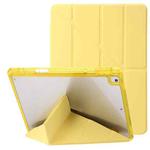 Clear Acrylic Deformation Leather Tablet Case For iPad 10.2 2019 / 10.2 2020 / 10.2 2021 / Pro 10.5 2017 / Air 10.5 2019(Yellow)