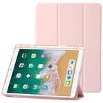 Clear Acrylic 3-Fold Leather Tablet Case For iPad 10.2 2019 / 10.2 2020 / 10.2 2021 / Pro 10.5 2017 / Air 10.5 2019(Pink)