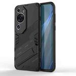 For Huawei P60 Art Punk Armor 2 in 1 PC + TPU Shockproof Phone Case with Invisible Holder(Black)