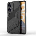 For Realme C55 Punk Armor 2 in 1 PC + TPU Shockproof Phone Case with Invisible Holder(Black)