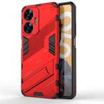 For Realme C55 Punk Armor 2 in 1 PC + TPU Shockproof Phone Case with Invisible Holder(Red)