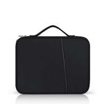 For 9.7-11 inch Laptop Portable Cloth Texture Leather Bag(Black)