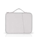 For 9.7-11 inch Laptop Portable Cloth Texture Leather Bag(White)