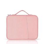 For 12.9-13 inch Laptop Portable Cloth Texture Leather Bag(Pink)