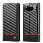 For Google Pixel 8 Pro LC.IMEEKE Carbon Fiber Leather Phone Case(Horizontal Black)