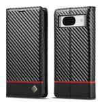 For Google Pixel 8 LC.IMEEKE Carbon Fiber Leather Phone Case(Horizontal Black)