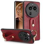 For OPPO Find X6 Pro 5G Wristband Leather Back Phone Case(Red)