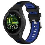 For Garmin Forerunner 265S 18mm Sports Two-Color Steel Buckle Silicone Watch Band(Black+Blue)