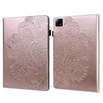 For Xiaomi Pad 6 / Pad 6 Pro Peacock Embossed Pattern Leather Tablet Case(Rose Gold)