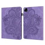 For Xiaomi Pad 6 / Pad 6 Pro Peacock Embossed Pattern Leather Tablet Case(Purple)
