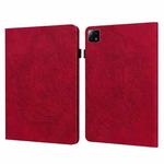 For Xiaomi Pad 6 / Pad 6 Pro Peacock Embossed Pattern Leather Tablet Case(Red)