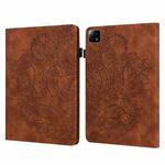 For Xiaomi Pad 6 / Pad 6 Pro Peacock Embossed Pattern Leather Tablet Case(Brown)