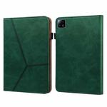 For Xiaomi Pad 6 / Pad 6 Pro Embossed Striped Leather Tablet Case(Green)
