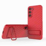 For Samsung Galaxy S23+ 5G Wavy Texture TPU Phone Case with Lens Film(Red)