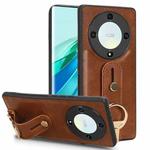 For Honor X9A / X40 / Magic5 Lite Wristband Leather Back Phone Case(Brown)