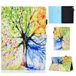 For Lenovo Tab M10 HD TB-X505F Colored Drawing Stitching Horizontal Flip Leather Case, with Holder & Card Slots & Sleep / Wake-up Function(Colorful Tree)