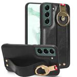 For Samsung Galaxy S22 5G Wristband Leather Back Phone Case(Black)