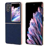 For OPPO Find N2 Flip Nano Electroplating Carbon Fiber Texture Phone Case(Navy Blue)