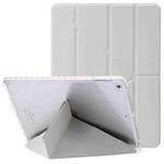 For iPad Air / Air 2 / 9.7 2018 / 2017 Clear Acrylic Deformation Leather Tablet Case(Grey)