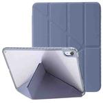 For iPad 10th Gen 10.9 2022 Clear Acrylic Deformation Leather Tablet Case(Lavender Purple)