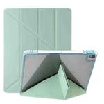 For iPad 10th Gen 10.9 2022 Clear Acrylic Deformation Leather Tablet Case(Green)