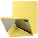 Clear Acrylic Deformation Leather Tablet Case For iPad Pro 11 2022 / 2021 / 2020 / Air 10.9 2022 / 2020 (Yellow)