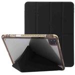 For iPad Pro 12.9 2022 / 2021 / 2020 Clear Acrylic Deformation Leather Tablet Case(Black)
