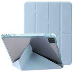 For iPad Pro 12.9 2022 / 2021 / 2020 Clear Acrylic Deformation Leather Tablet Case(Ice Blue)