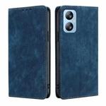 For Blackview A52 RFID Anti-theft Brush Magnetic Leather Phone Case(Blue)