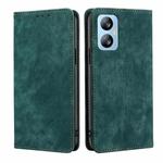 For Blackview A52 RFID Anti-theft Brush Magnetic Leather Phone Case(Green)