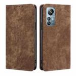 For Blackview A85 RFID Anti-theft Brush Magnetic Leather Phone Case(Brown)