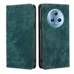 For Honor Magic5 RFID Anti-theft Brush Magnetic Leather Phone Case(Green)