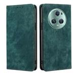 For Honor Magic5 Pro RFID Anti-theft Brush Magnetic Leather Phone Case(Green)